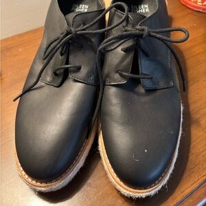 Eileen Fisher Black Leather Men's Oxfords Hollow Shoes Graduation Prom Easter